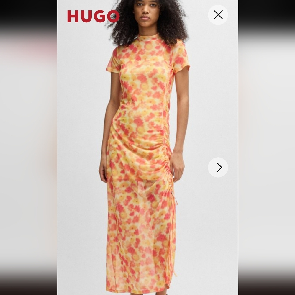 HUGO Women's Vibrant Dress - Orange and Yellow